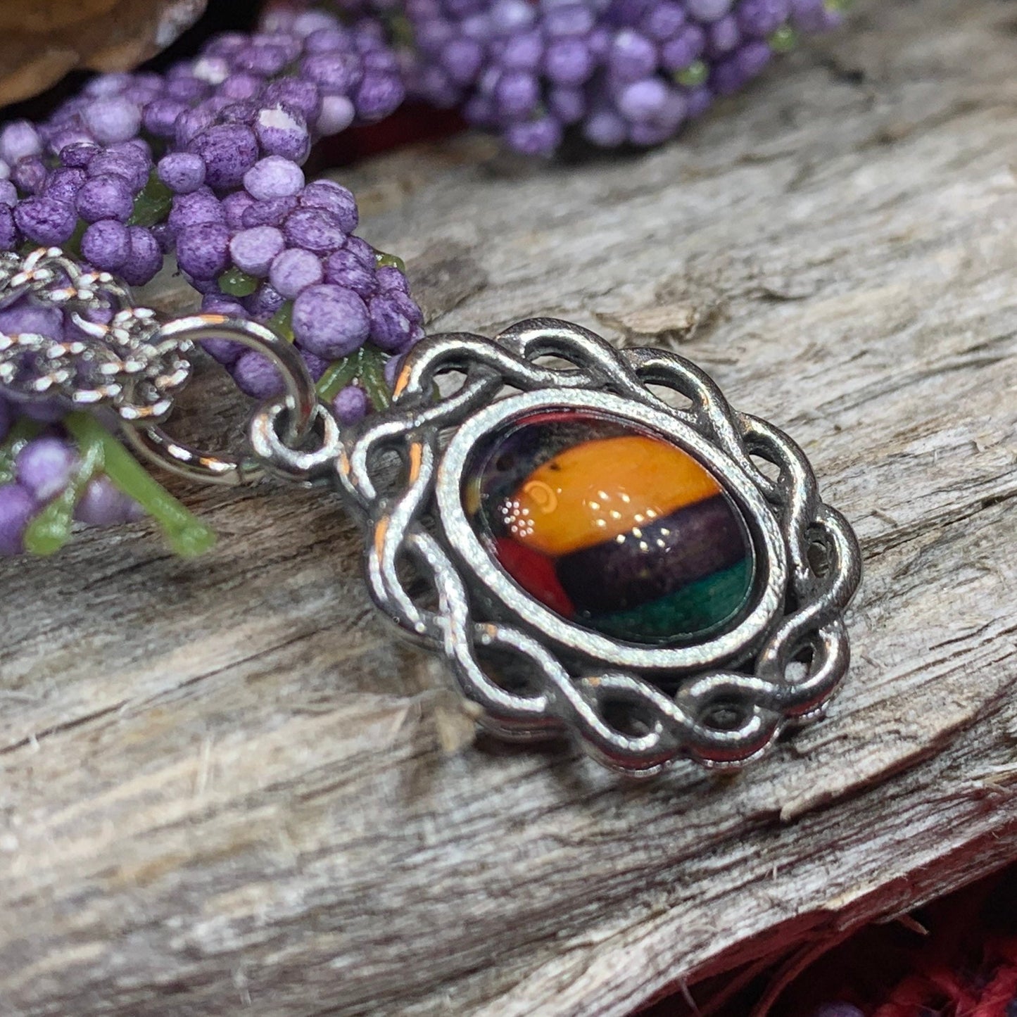 Celtic Necklace, Scotland Necklace, Heather Jewelry, Nature Necklace, Scottish Jewelry, Heathergem Gift, Graduation Gift, Anniversary Gift