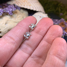 Load image into Gallery viewer, Crab Stud Earrings, Nautical Jewelry, Celtic Jewelry, Anniversary Gift, Sterling Silver Post Earrings, Mom Gift, Sister Gift, Wife Gift

