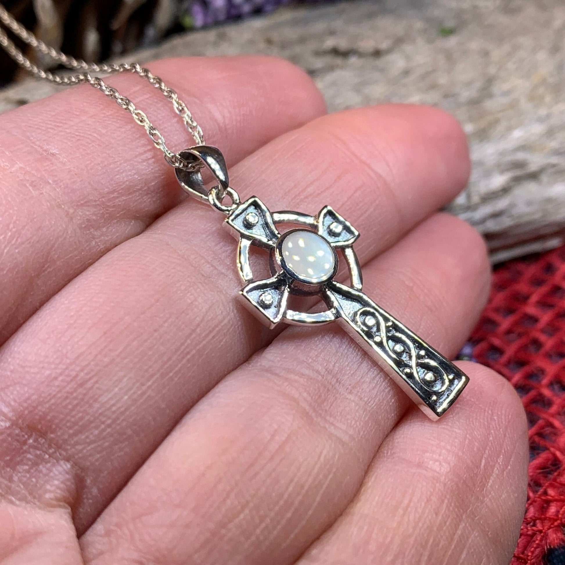 Celtic Cross Necklace, Irish Jewelry, Religious Gift, Anniversary Gift, Silver Cross, First Communion Gift, Baptism Cross, Confirmation Gift
