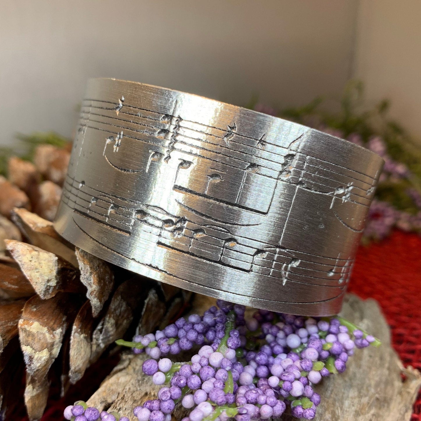 Music Bracelet, Musician Jewelry, Bangle Bracelet, Music Note Gift, Pewter Jewelry, Wife Gift, Girlfriend Gift, Sister Gift, Mom Gift