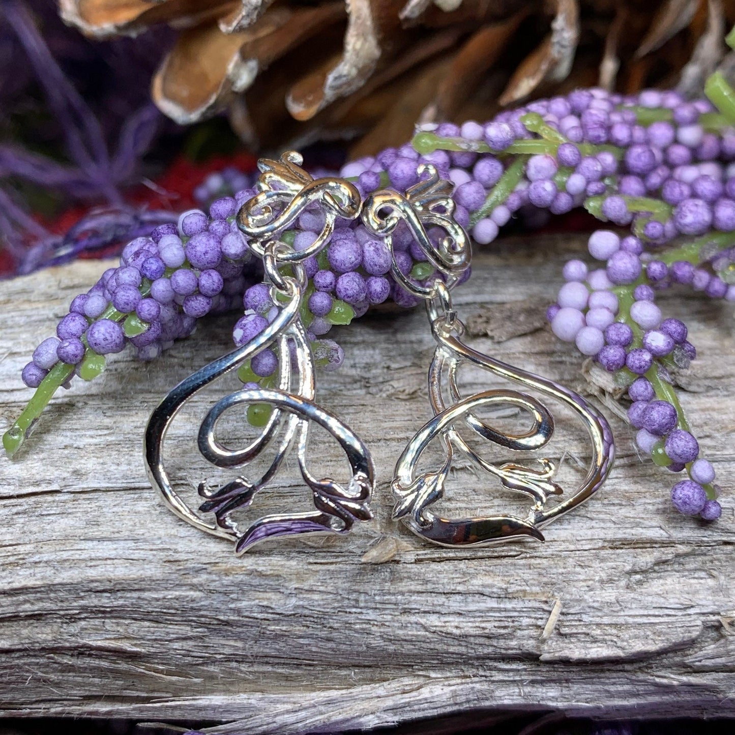 Bluebell Earrings, Anniversary Gift, Scotland Jewelry, Flower Jewelry, Celtic Jewelry, Nature Jewelry, Scottish Jewelry, Flower Earrings