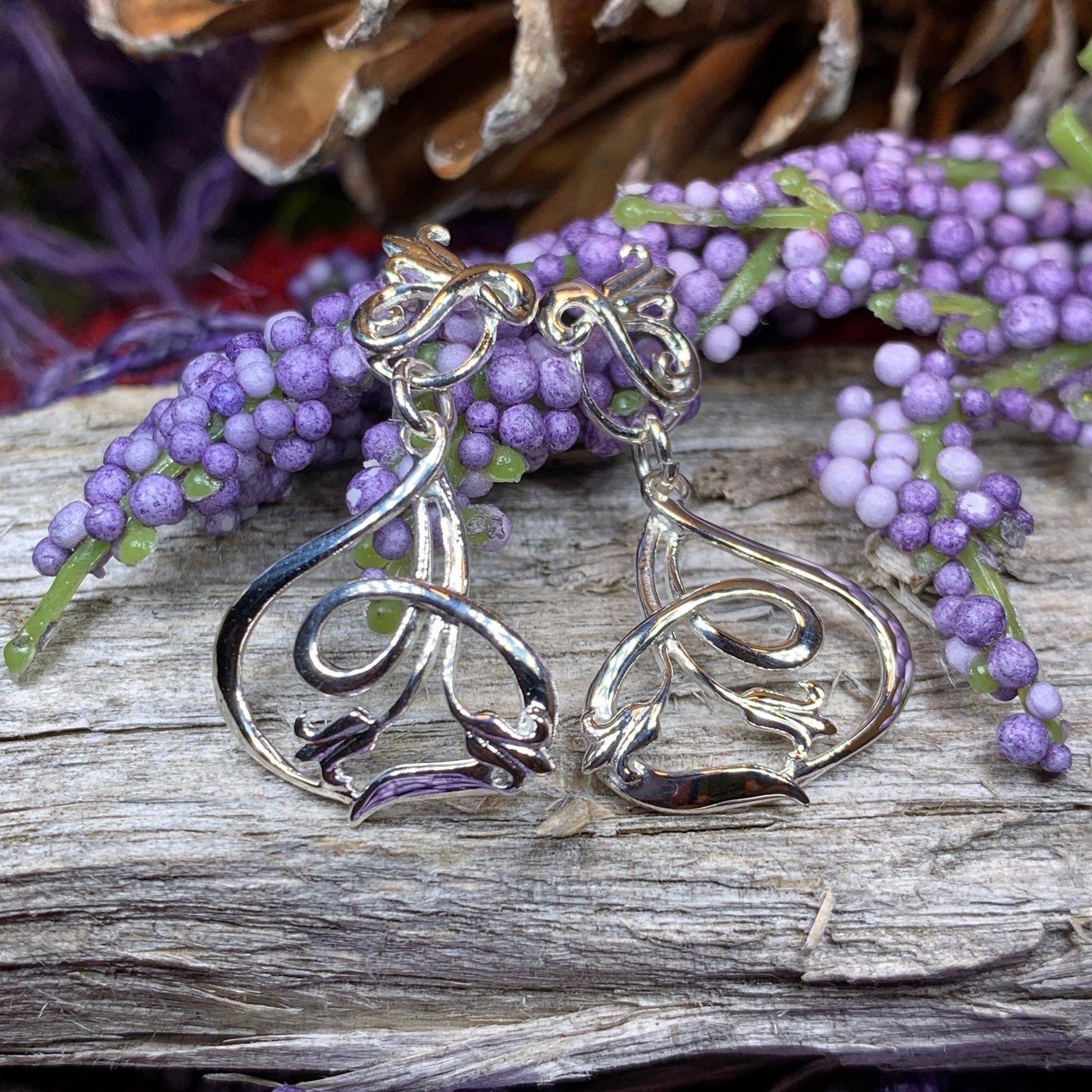 Bluebell Earrings, Anniversary Gift, Scotland Jewelry, Flower Jewelry, Celtic Jewelry, Nature Jewelry, Scottish Jewelry, Flower Earrings
