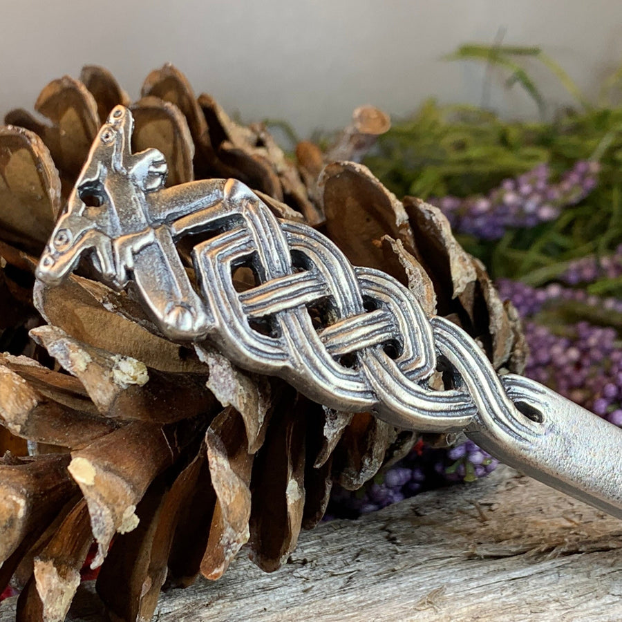 Celtic Wolf Kilt Pin, Scottish Jewelry, Irish Kilt Pin, Tartan Pin, Cape Pin, Bagpiper Gift, Scotland Pin, Celtic Shawl Pin, Viking Jewelry