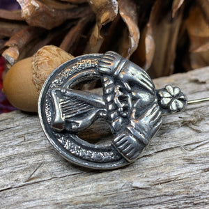 Claddagh Stick Pin, Irish Jewelry, Celtic Harp Pin, Ireland Jewelry, Groom Gift, Mens Lapel Pin, Wedding Jewelry, Tie Tac Pin, Irish Brooch