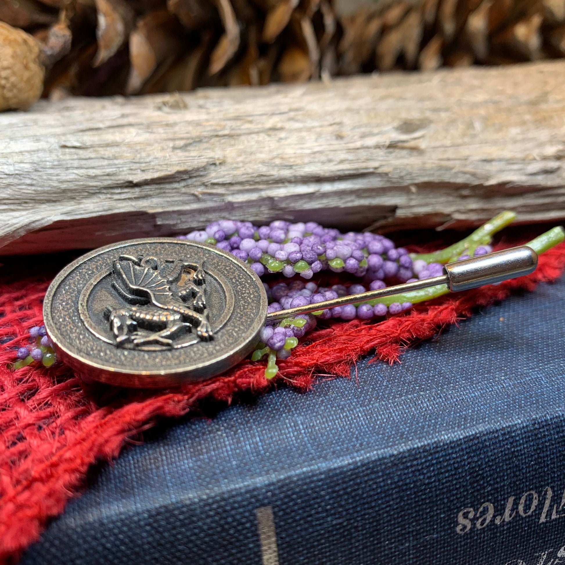 Dragon Stick Pin, Welsh Jewelry, Celtic Stick Pin, Bride Pin, Wales Lapel Pin, Groom Gift, Pewter Gift, Wedding Jewelry, Tie Tac Pin