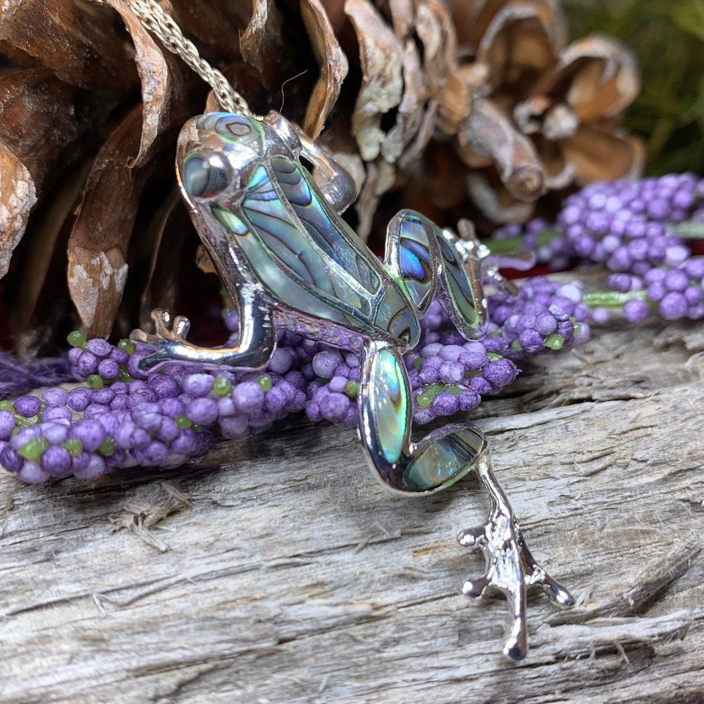 Abalone Frog Necklace — view 4