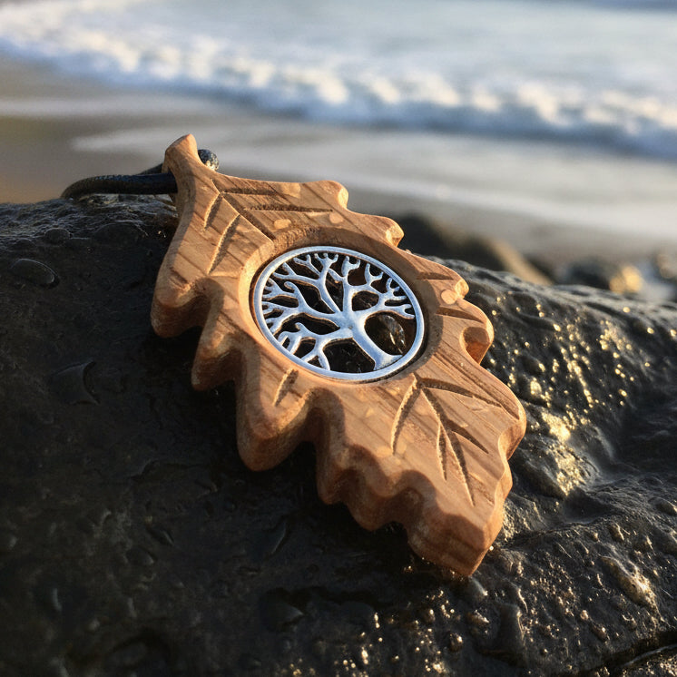 Tree of Life Necklace, Celtic Oak Leaf Necklace, Irish Jewelry, Norse Jewelry, Scotland Jewelry, Anniversary Gift, Boho Jewelry, Wife Gift