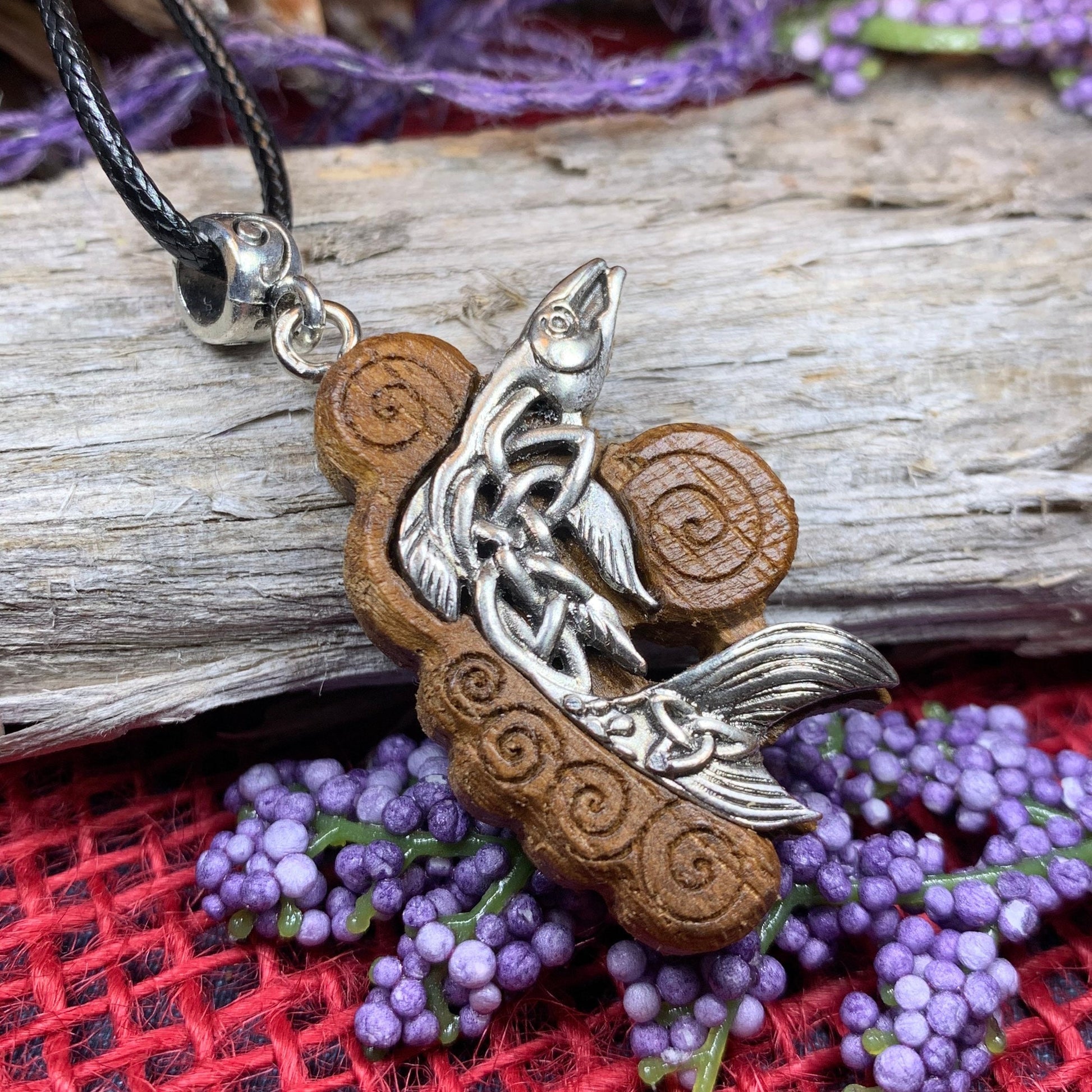 Salmon of Knowledge Necklace, Celtic Necklace, Irish Jewelry, Norse Jewelry, Fish Jewelry, Anniversary Gift, Boho Jewelry, Ireland Gift