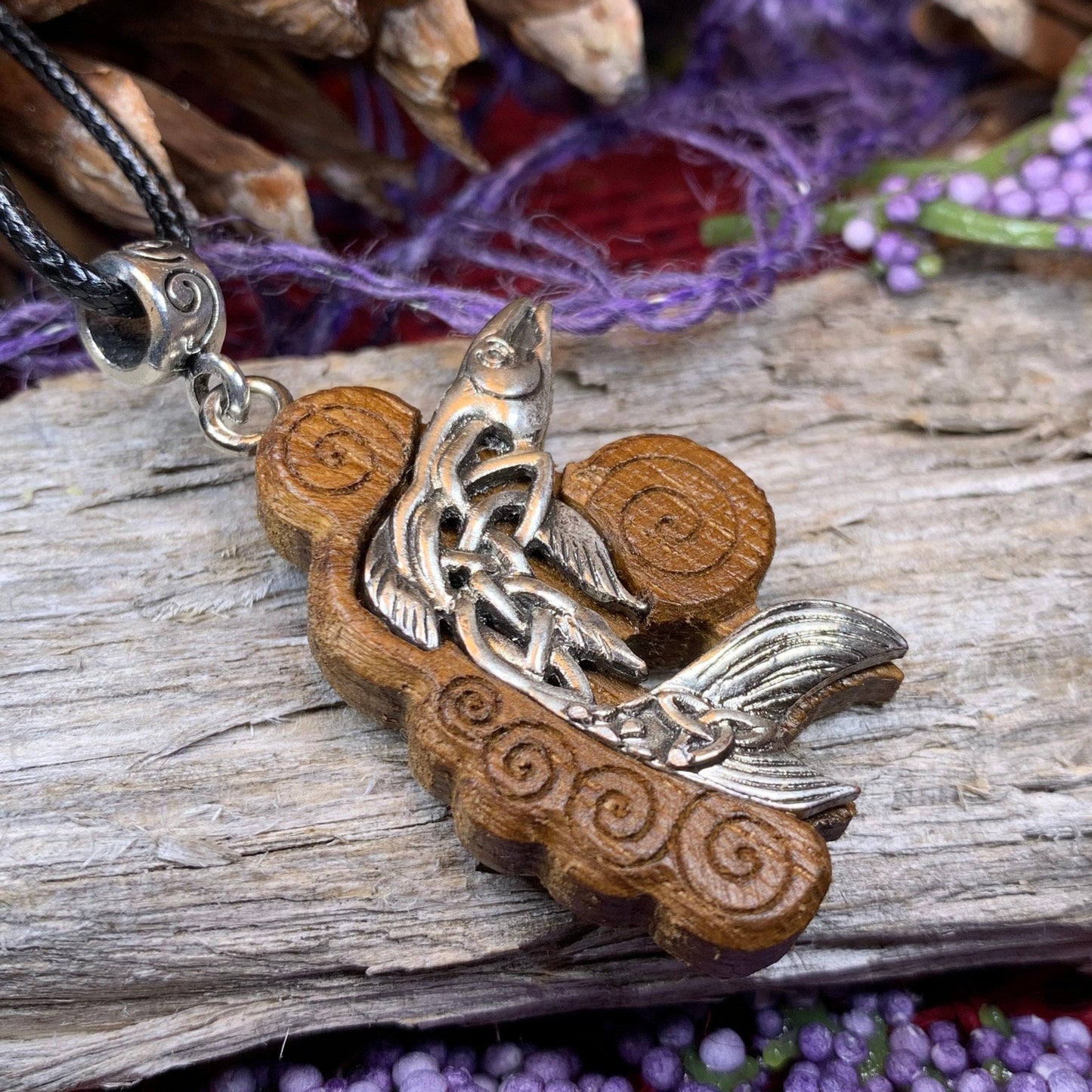 Salmon of Knowledge Necklace, Celtic Necklace, Irish Jewelry, Norse Jewelry, Fish Jewelry, Anniversary Gift, Boho Jewelry, Ireland Gift