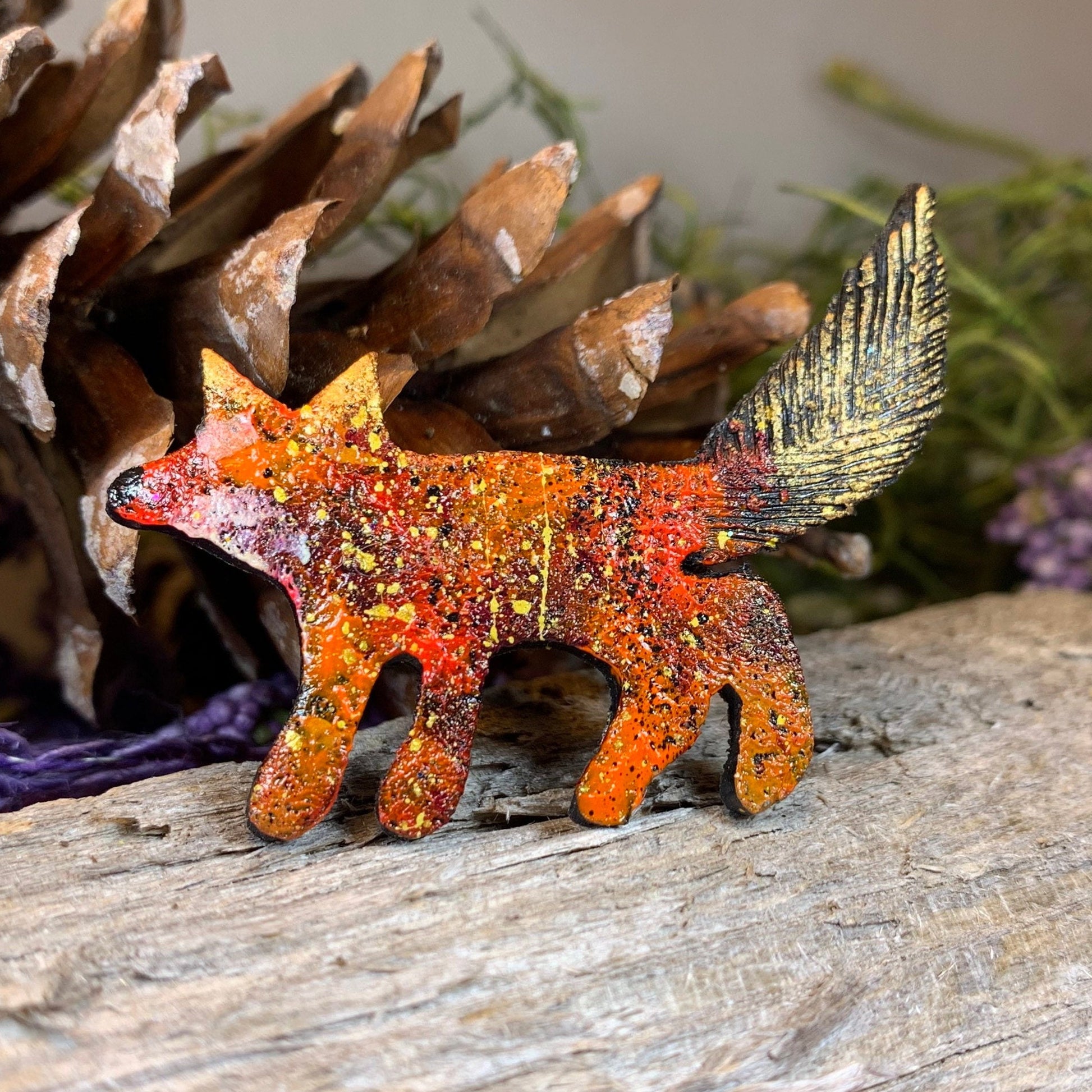 Fox Brooch, Fox Lover Gift, Scotland Jewelry, Fox Pin, Scarf Pin, Celtic Pin, Fox Jewelry, Teacher Gift, Mom Gift, Sister Gift, Wife Gift