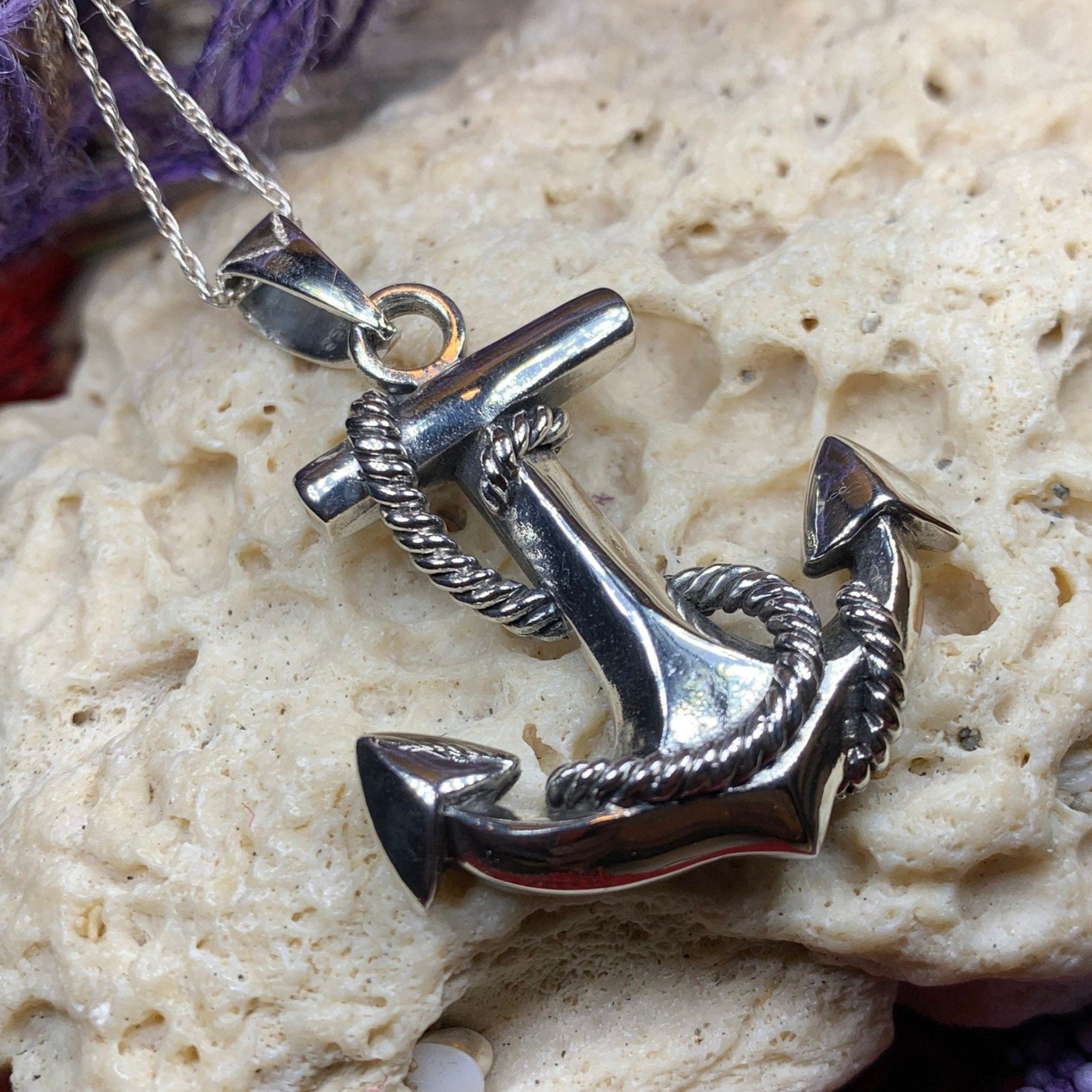 Anchor Pendant Nautical Jewelry For Men Pittenweem Anchor Necklace - Main Image