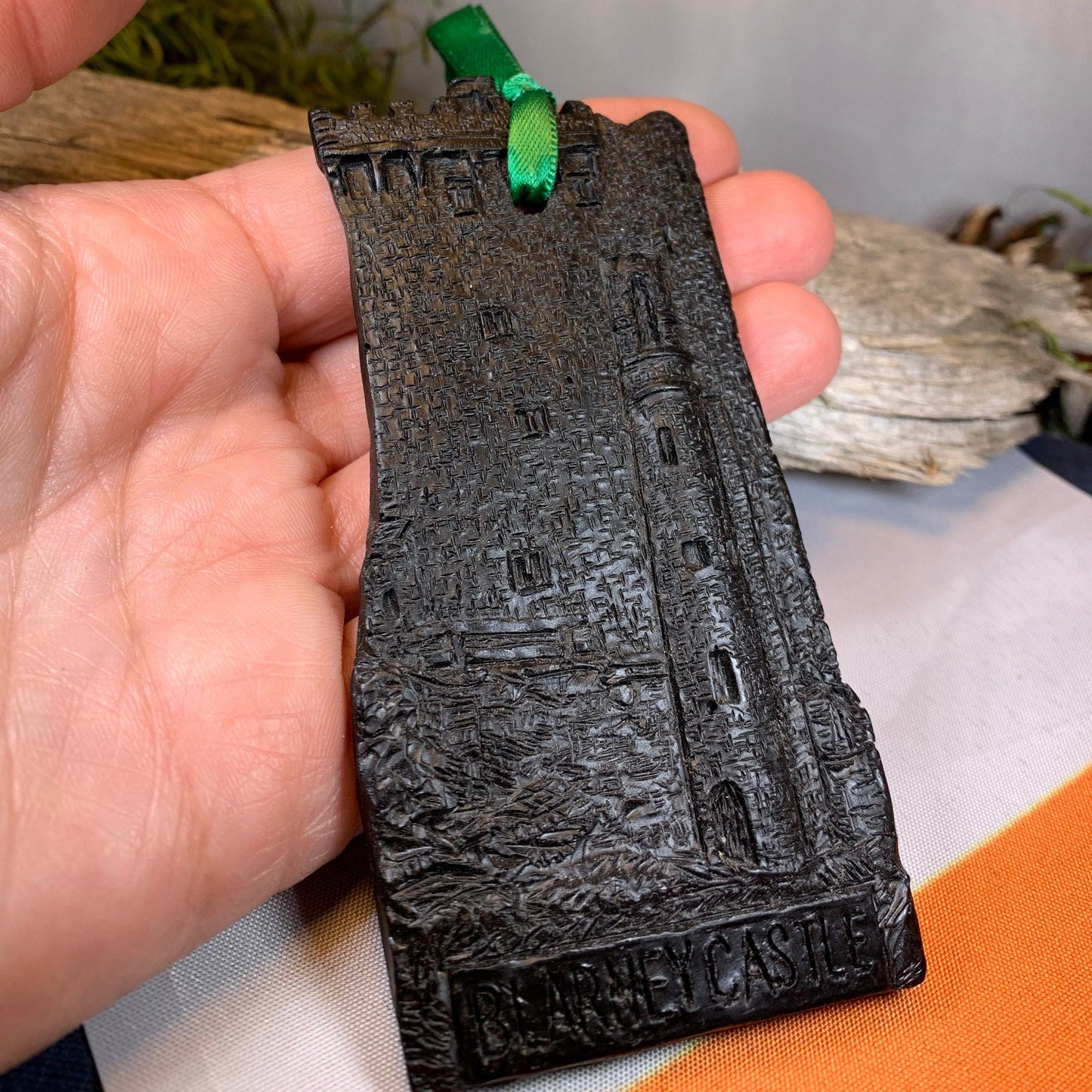 Irish Castle Ornament, Turf Hanging Ornament, Christmas Tree Ornament, Ireland Gift, Irish Turf Gift, Housewarming Gift, Blarney Castle