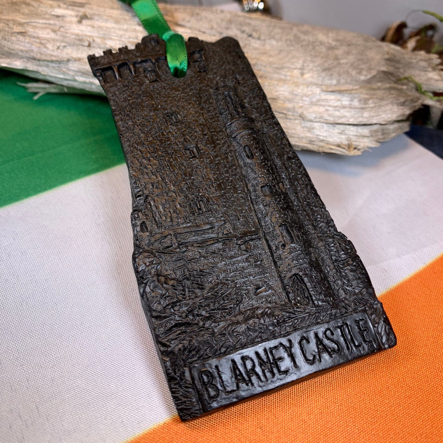 Irish Castle Ornament, Turf Hanging Ornament, Christmas Tree Ornament, Ireland Gift, Irish Turf Gift, Housewarming Gift, Blarney Castle