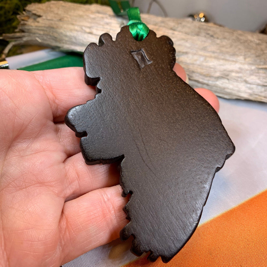 Ireland Map Ornament, Turf Hanging Ornament, Christmas Tree Ornament, Ireland Gift, Irish Turf Gift, Housewarming Gift, New Home Gift