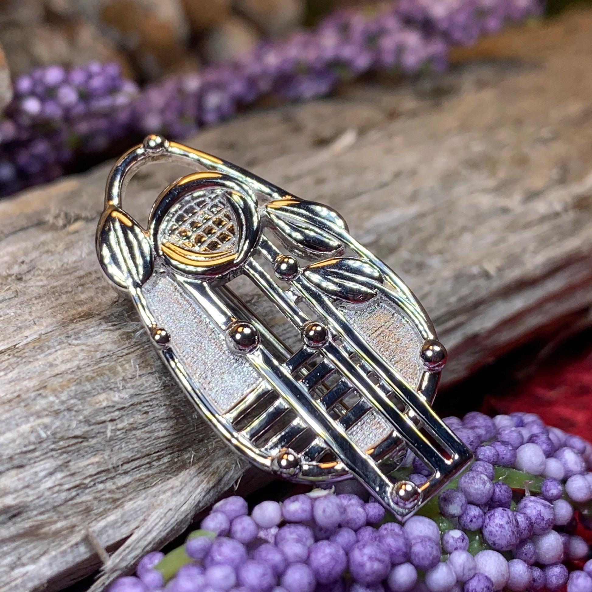 Mackintosh Brooch, Scotland Jewelry, Scottish Pin, Silver Celtic Pin, Scarf Pin, Art Deco Jewelry, Mom Gift, Wife Gift, Graduation Gift