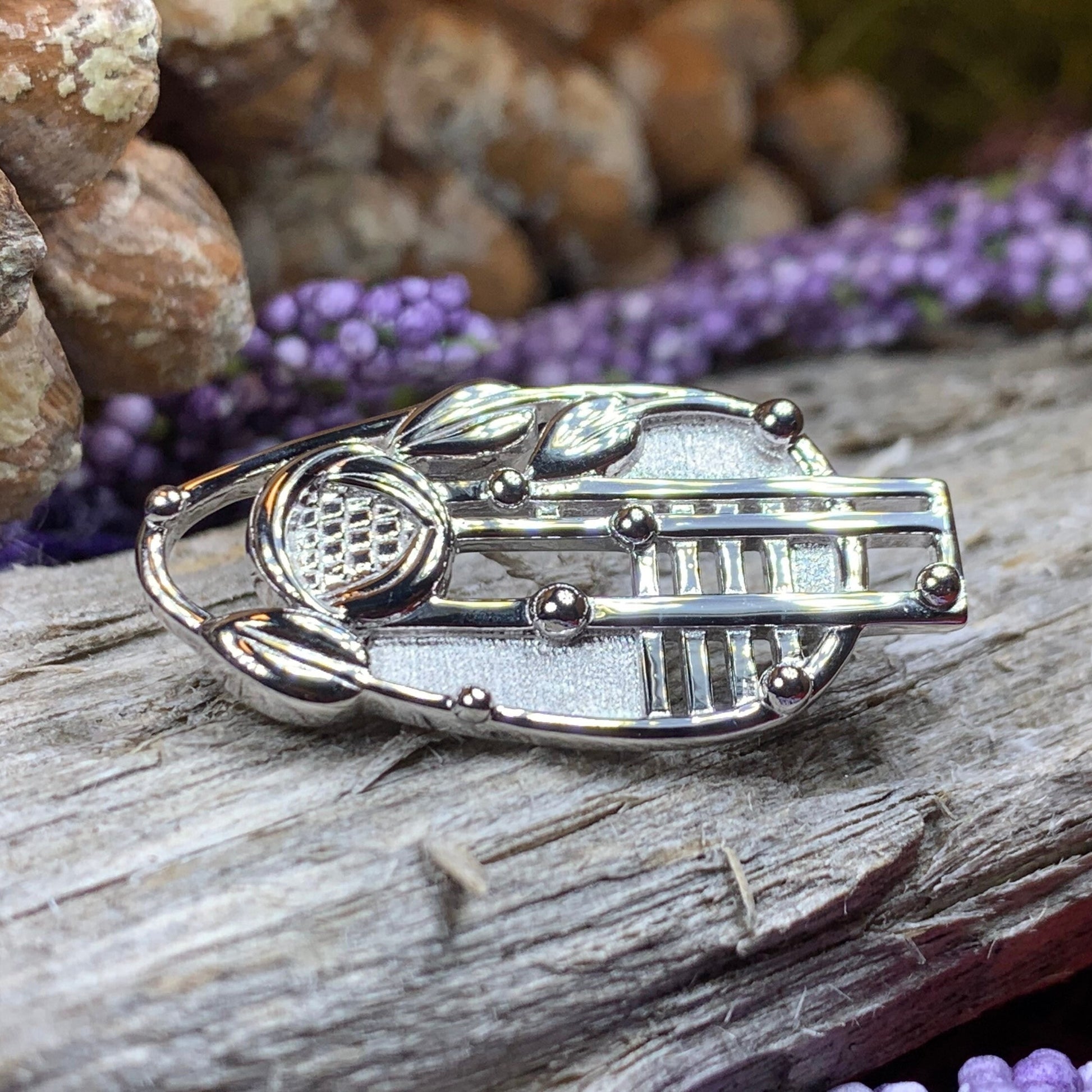 Mackintosh Brooch, Scotland Jewelry, Scottish Pin, Silver Celtic Pin, Scarf Pin, Art Deco Jewelry, Mom Gift, Wife Gift, Graduation Gift