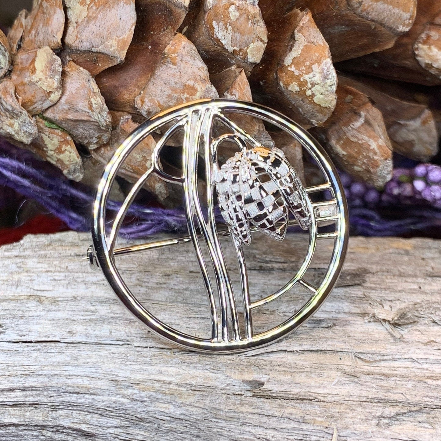 Mackintosh Brooch, Scotland Jewelry, Scottish Pin, Silver Celtic Pin, Scarf Pin, Art Deco Jewelry, Mom Gift, Wife Gift, Graduation Gift