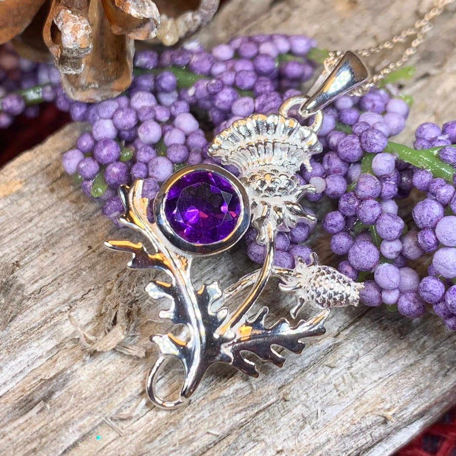 Thistle Necklace, Celtic Jewelry, Scotland Jewelry, Wife Gift, Celtic Knot Jewelry, Outlander Jewelry, Anniversary Gift, Scottish Necklace