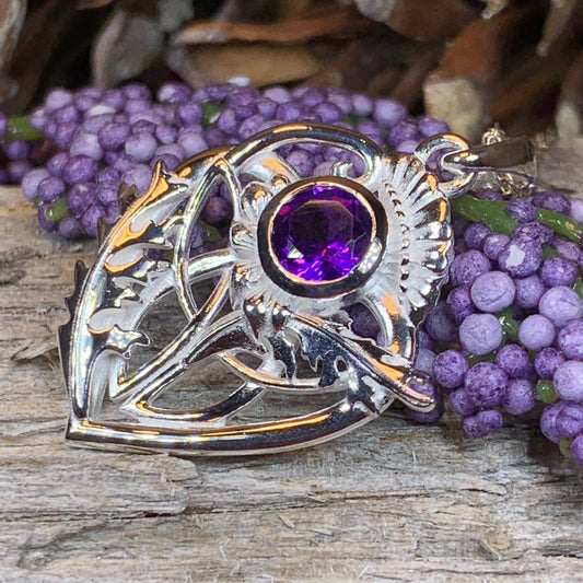 Thistle Necklace, Celtic Jewelry, Scotland Jewelry, Wife Gift, Celtic Knot Jewelry, Outlander Jewelry, Anniversary Gift, Scottish Necklace