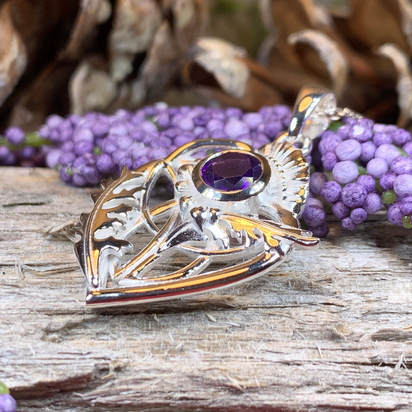 Thistle Necklace, Celtic Jewelry, Scotland Jewelry, Wife Gift, Celtic Knot Jewelry, Outlander Jewelry, Anniversary Gift, Scottish Necklace