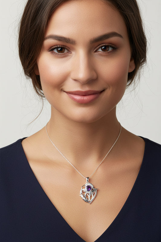 Thistle Necklace, Celtic Jewelry, Scotland Jewelry, Wife Gift, Celtic Knot Jewelry, Outlander Jewelry, Anniversary Gift, Scottish Necklace