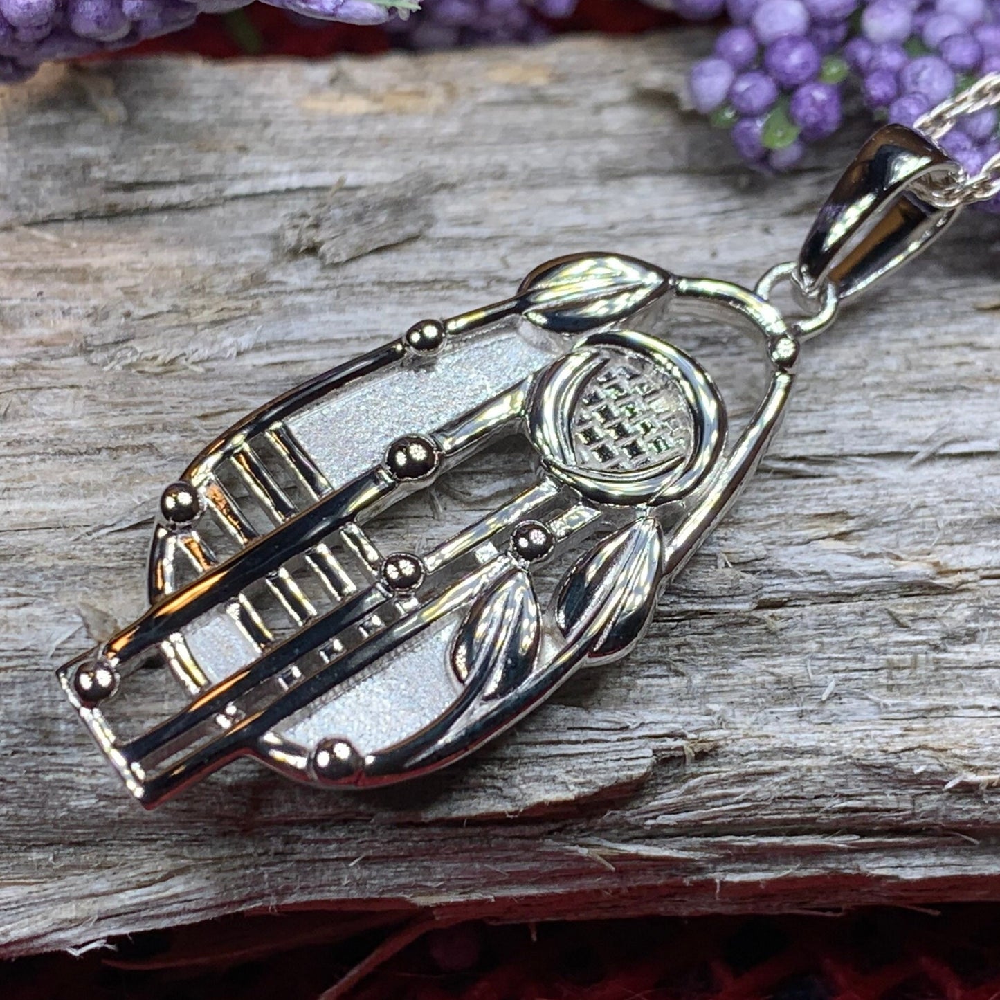 Mackintosh Necklace, Scottish Jewelry, Art Deco Pendant, Celtic Jewelry, Glasgow Pendant, Anniversary Gift, Scotland Necklace, Wife Gift