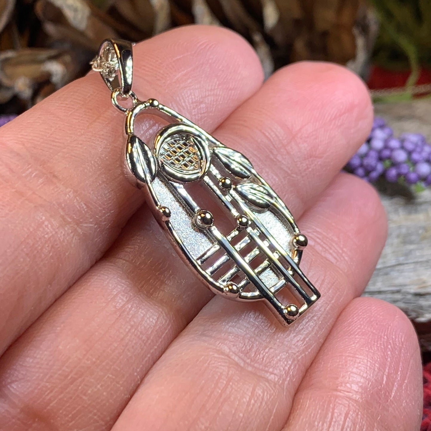 Mackintosh Necklace, Scottish Jewelry, Art Deco Pendant, Celtic Jewelry, Glasgow Pendant, Anniversary Gift, Scotland Necklace, Wife Gift