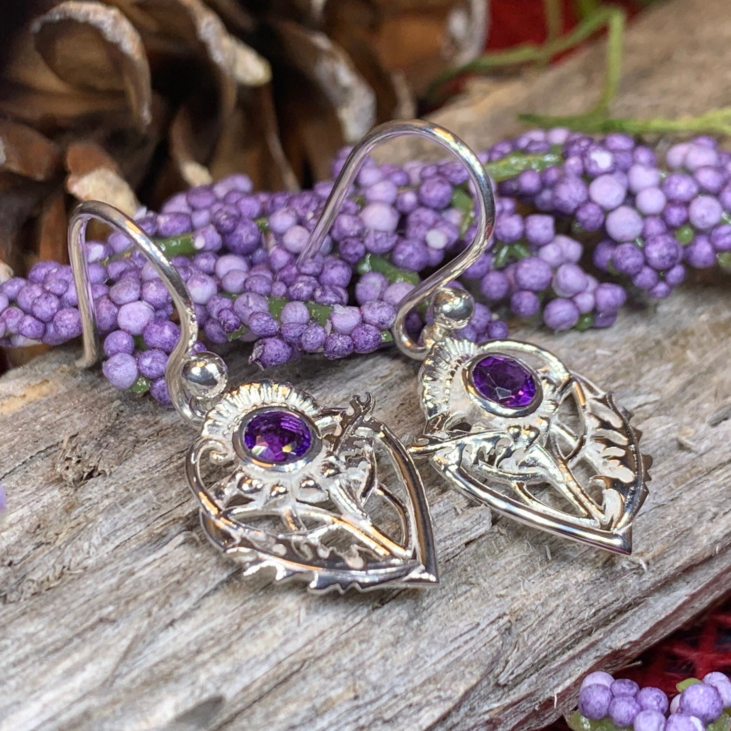 Thistle Earrings, Celtic Jewelry, Scotland Jewelry, Outlander Jewelry, Girlfriend Gift, Sister Gift, Mom Gift, Nature Jewelry, Wife Gift