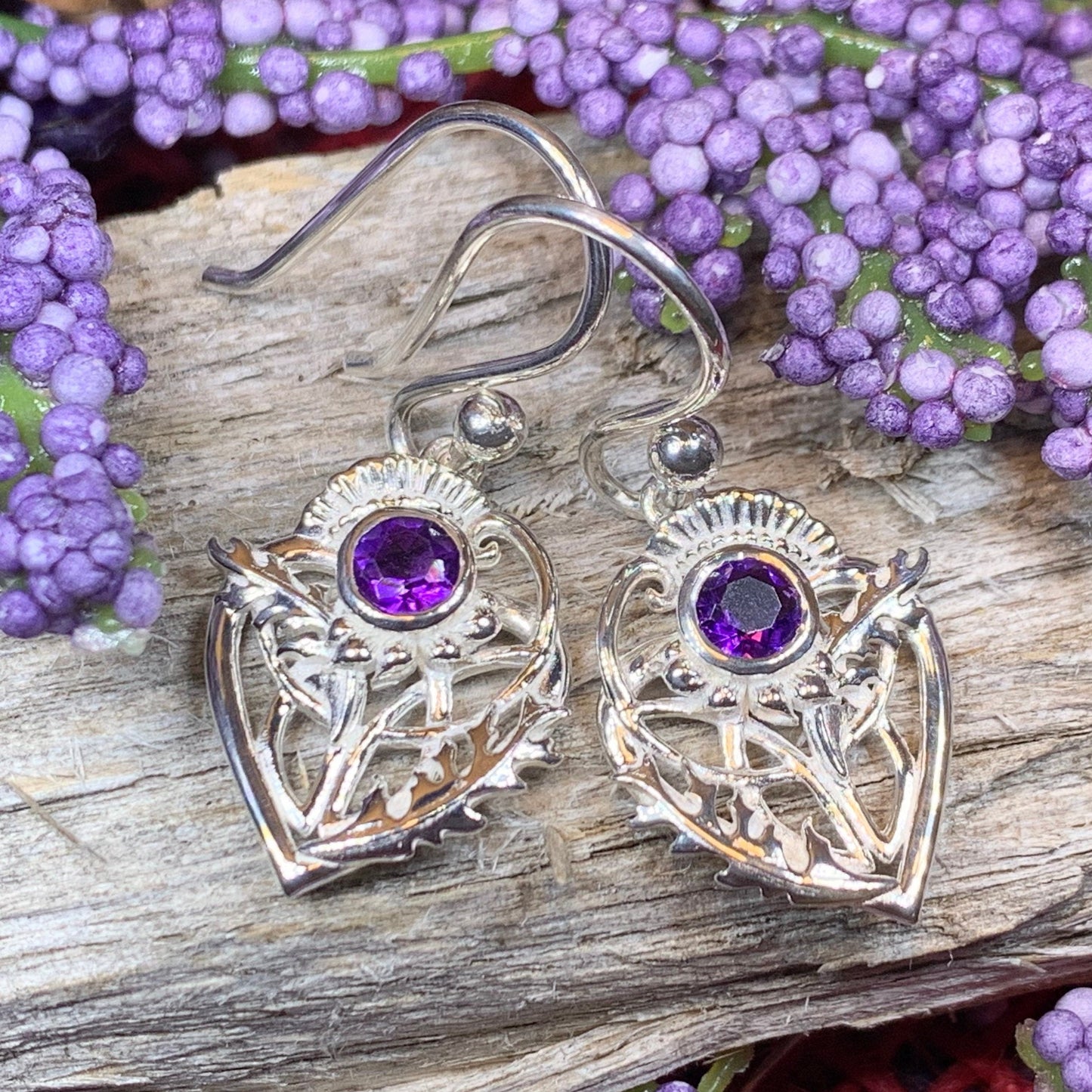 Thistle Earrings, Celtic Jewelry, Scotland Jewelry, Outlander Jewelry, Girlfriend Gift, Sister Gift, Mom Gift, Nature Jewelry, Wife Gift