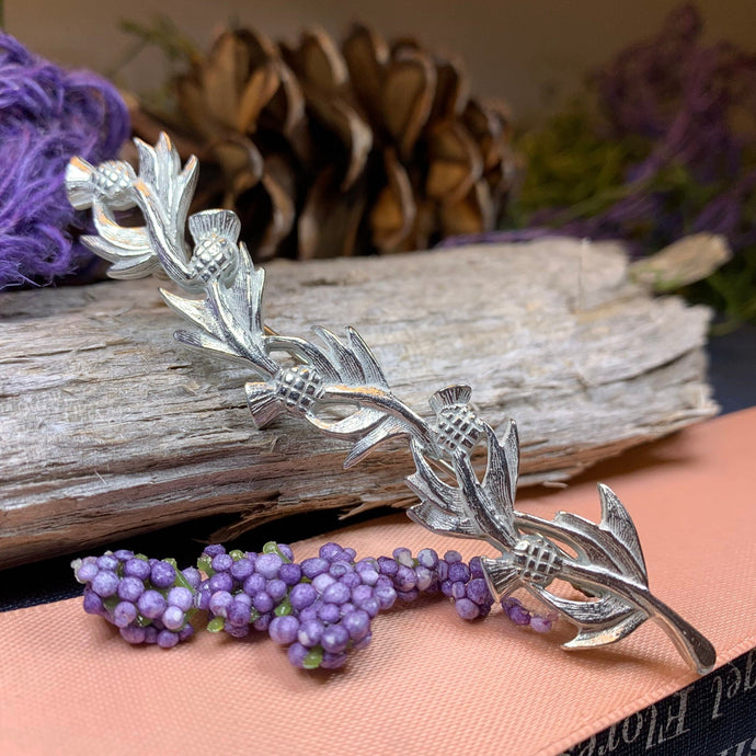 Thistle Brooch, Scottish Kilt Pin, Celtic Kilt Pin, Outlander Jewelry, Nature Jewelry, Thistle Lapel Pin, Bridal Jewelry, Scotland Gift