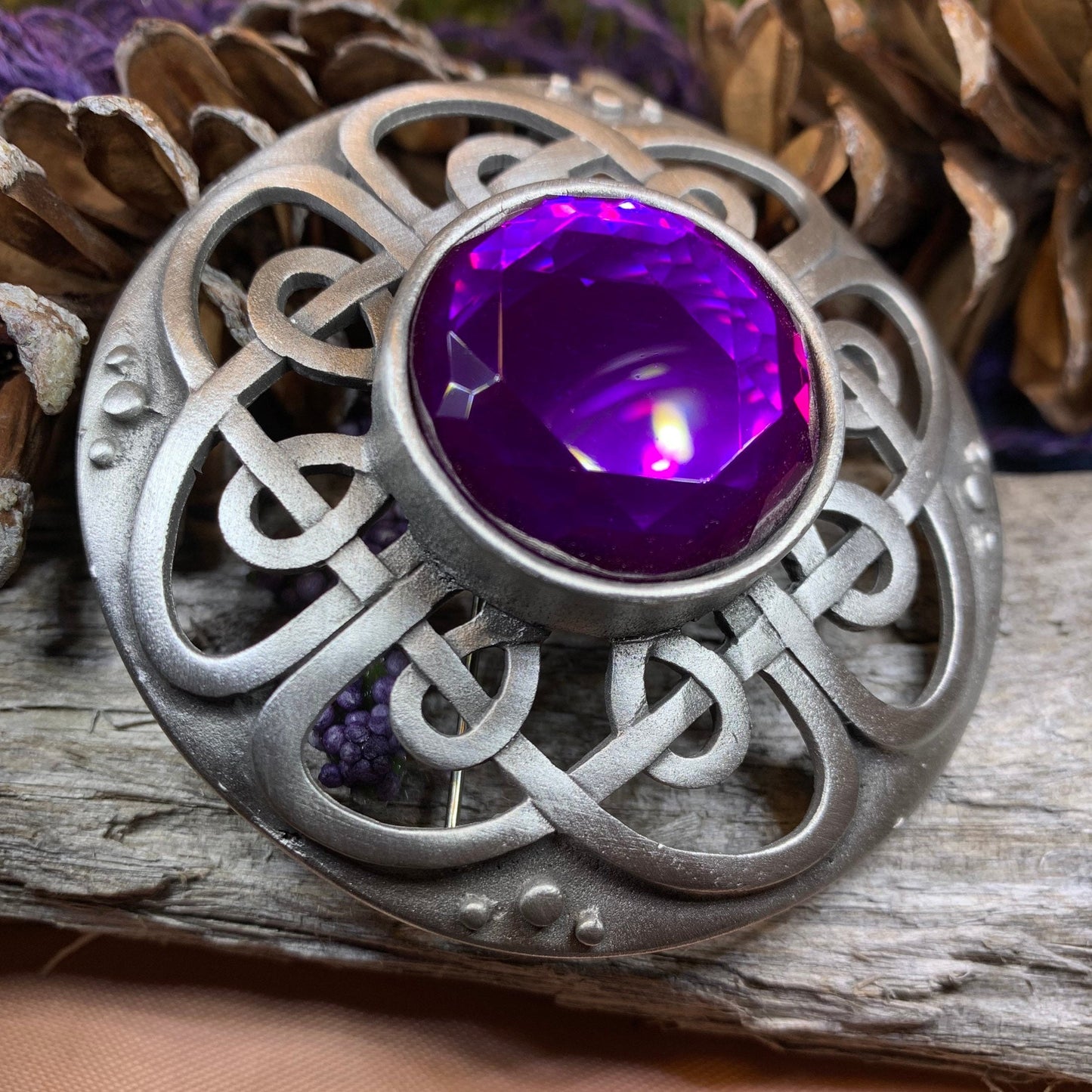 Celtic Knot Brooch, Celtic Pin, Scottish Tartan Pin, Irish Jewelry, Norse Jewelry, Ireland Pin, Scotland Jewelry, Viking Jewelry, Plaid Pin