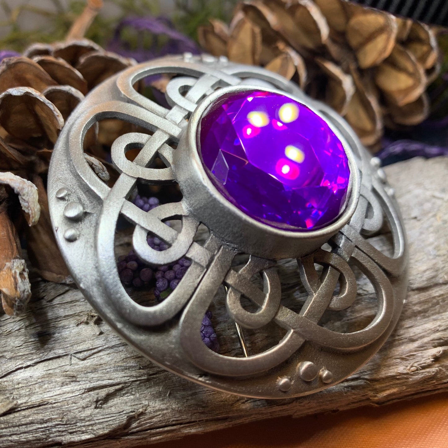 Celtic Knot Brooch, Celtic Pin, Scottish Tartan Pin, Irish Jewelry, Norse Jewelry, Ireland Pin, Scotland Jewelry, Viking Jewelry, Plaid Pin