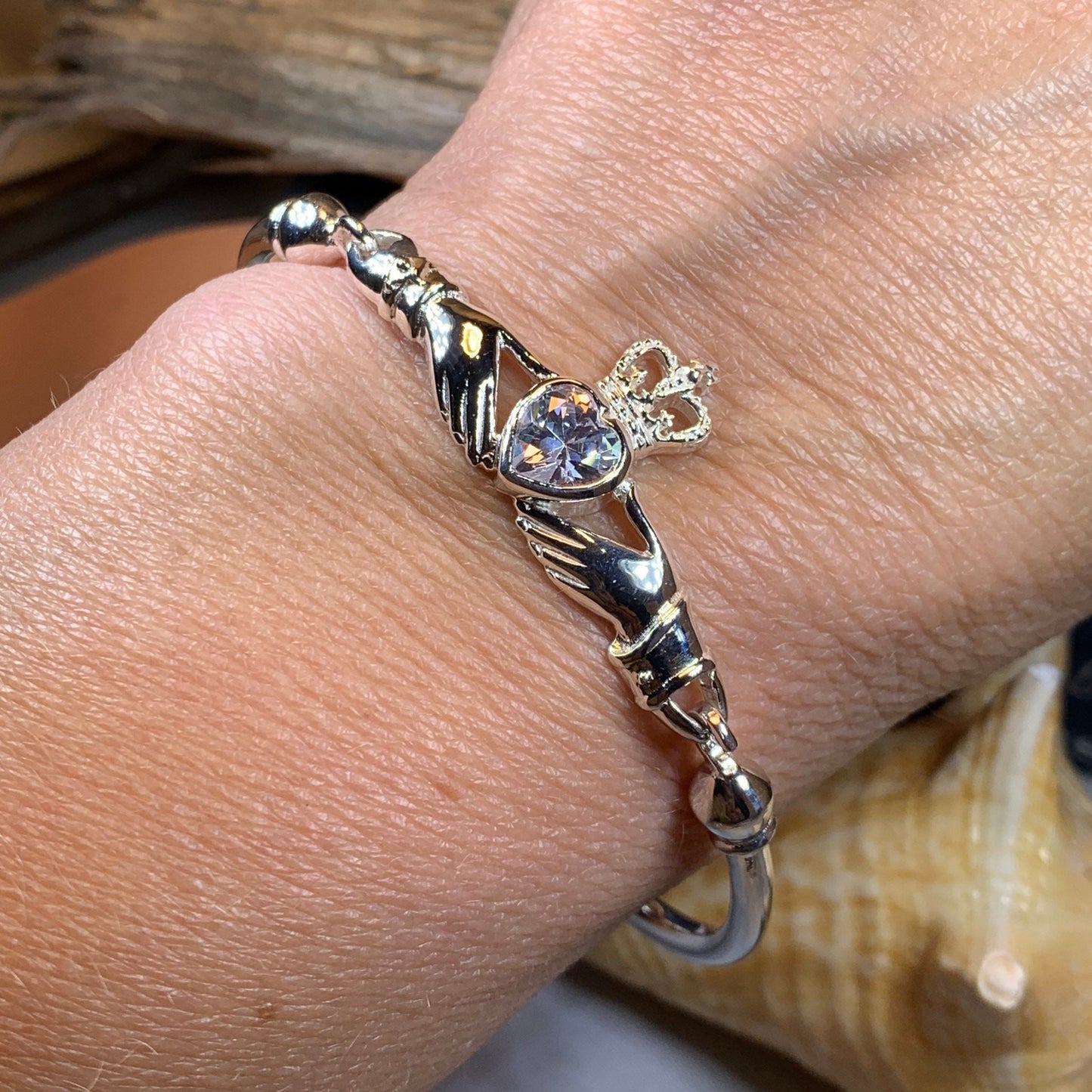 Claddagh Bracelet, Celtic Jewelry, Irish Jewelry, Ireland Gift, Bridal Jewelry, Heart Jewelry, Girlfriend Gift, Wife Gift, Anniversary Gift