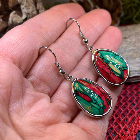 Load image into Gallery viewer, Celtic Organic Earrings, Scotland Jewelry, Outlander Jewelry, Celtic Jewelry, Wiccan Jewelry, Norse Jewelry, Girlfriend, Heathergem Gift
