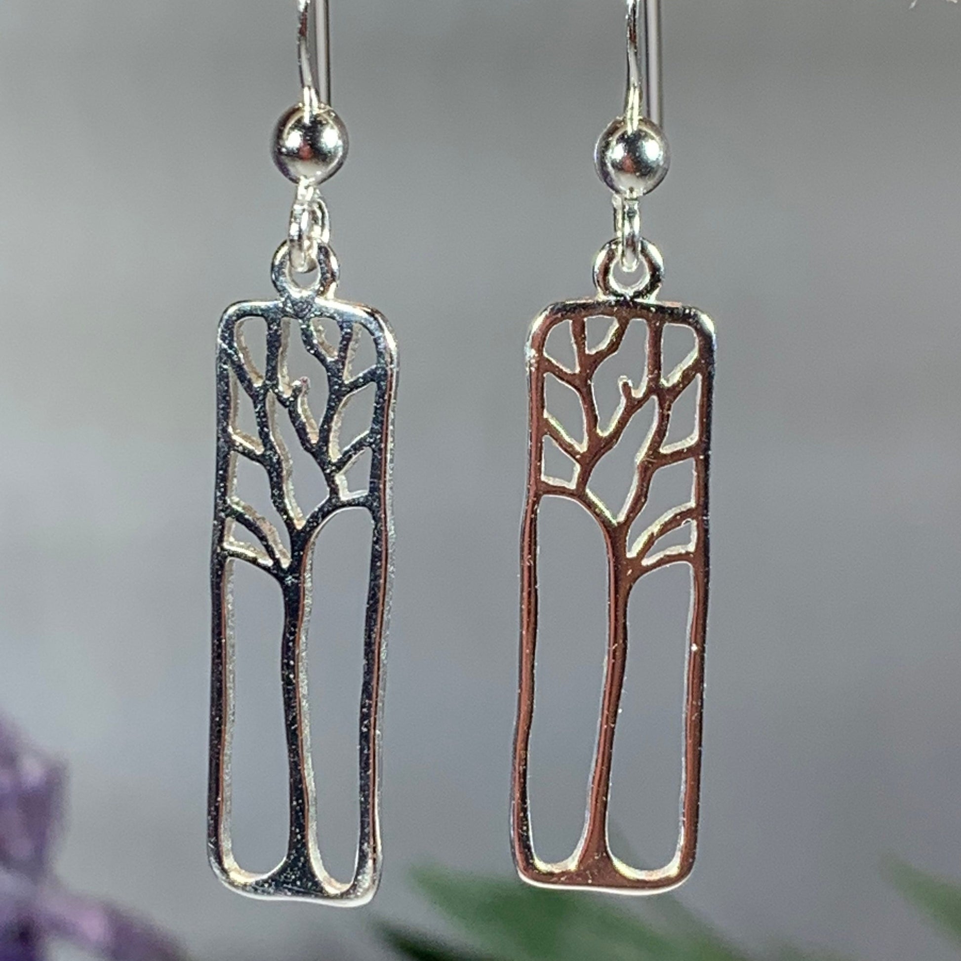 Charlotte Tree of Life Earrings in Sterling Silver — view 4