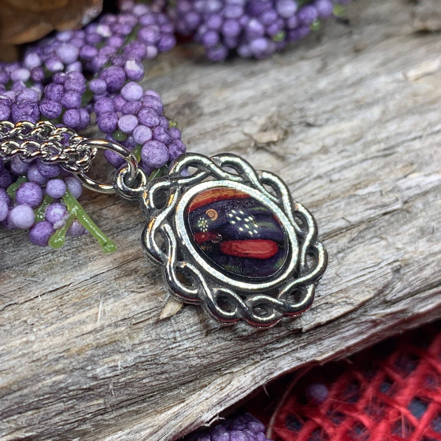 Celtic Necklace, Scotland Necklace, Heather Jewelry, Nature Necklace, Scottish Jewelry, Heathergem Gift, Graduation Gift, Anniversary Gift