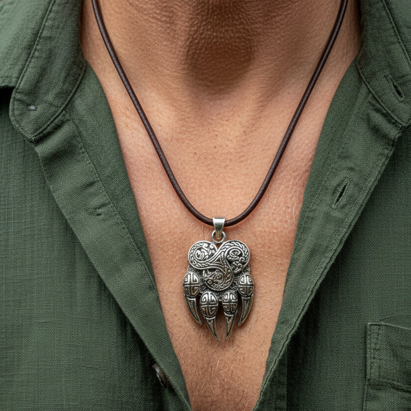 Bear Claw Necklace, Bear Jewelry, Celtic Jewelry, Animal Jewelry, Viking Jewelry, Norse Jewelry, Wiccan Jewelry, Pagan Jewelry, Wolf Paw
