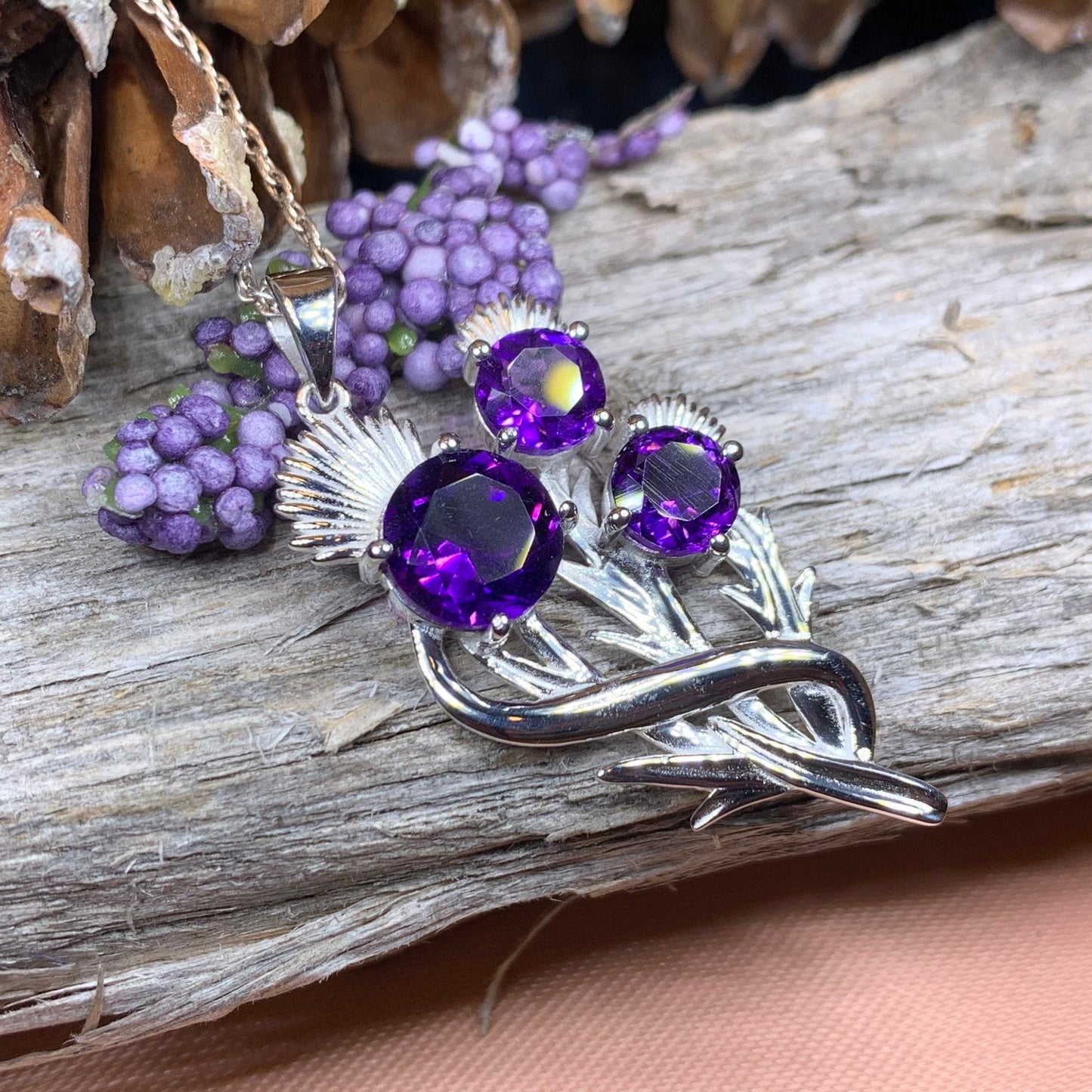 Thistle Necklace, Celtic Jewelry, Scotland Jewelry, Wife Gift, Celtic Knot Jewelry, Outlander Jewelry, Anniversary Gift, Scottish Necklace