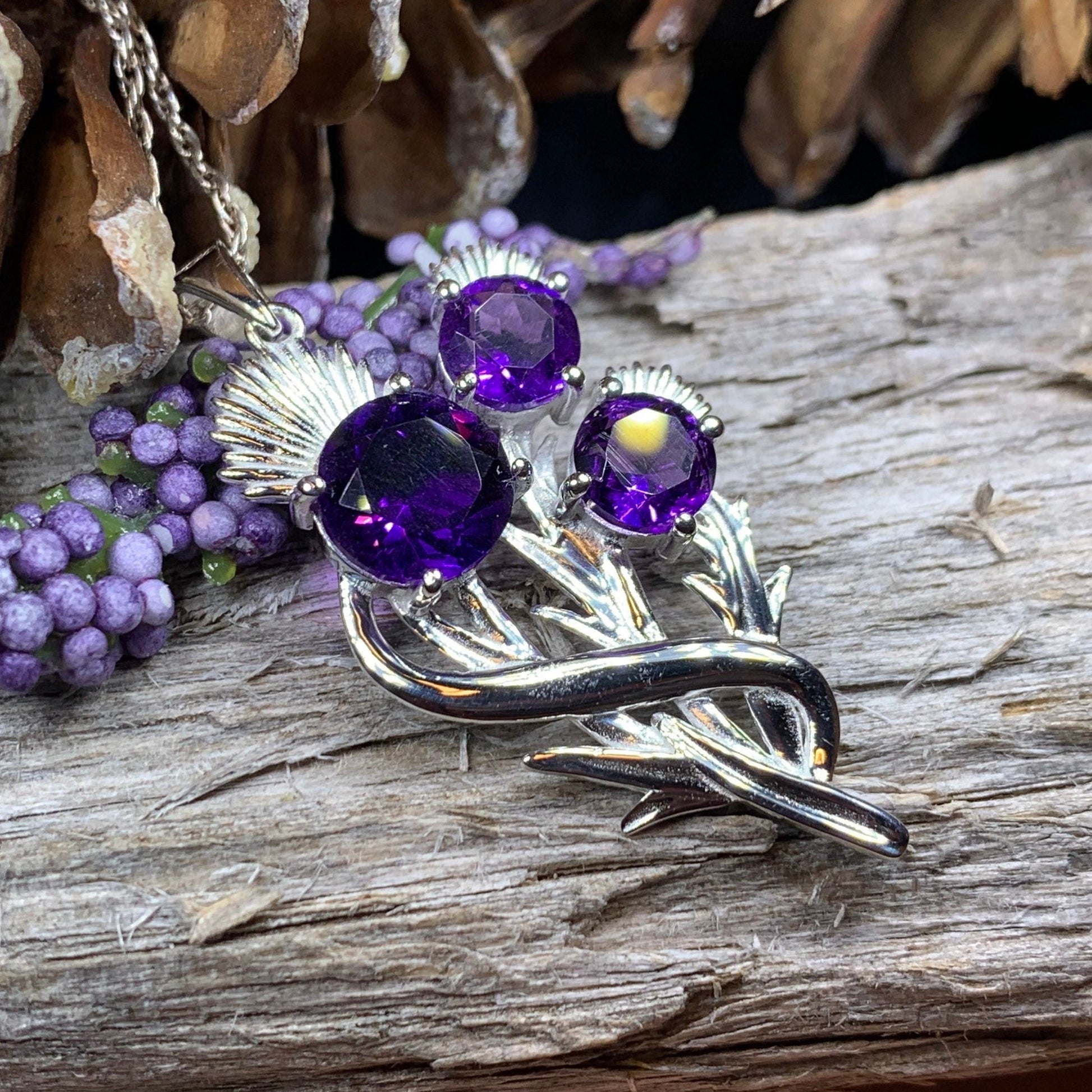 Thistle Necklace, Celtic Jewelry, Scotland Jewelry, Wife Gift, Celtic Knot Jewelry, Outlander Jewelry, Anniversary Gift, Scottish Necklace