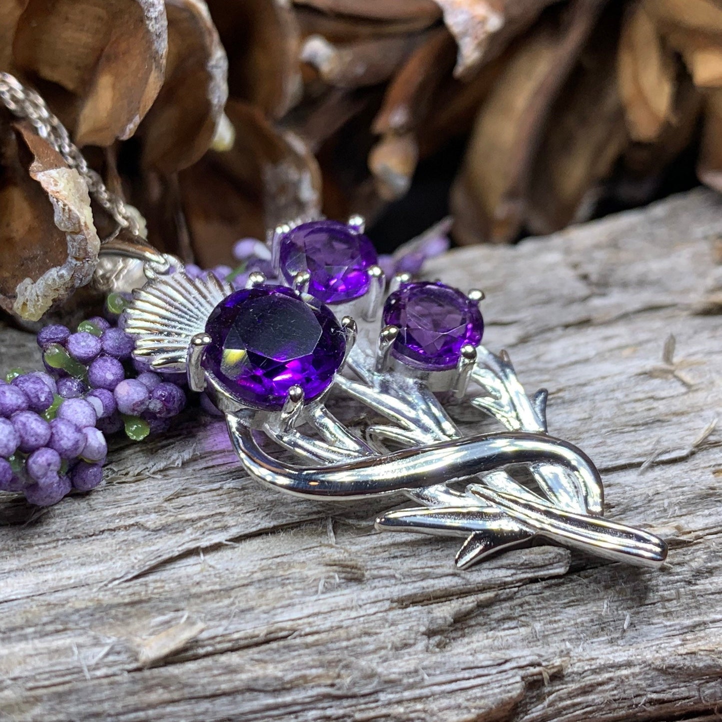 Thistle Necklace, Celtic Jewelry, Scotland Jewelry, Wife Gift, Celtic Knot Jewelry, Outlander Jewelry, Anniversary Gift, Scottish Necklace