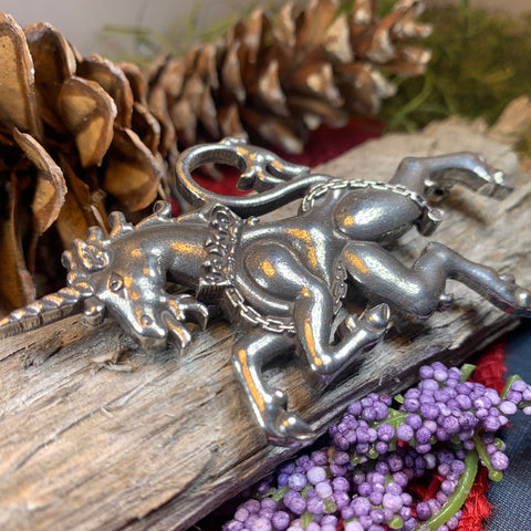 Load image into Gallery viewer, Unicorn of Scotland Pin, Unicorn Jewelry, Scottish Tartan Pin, Animal Jewelry, Scotland Jewelry, Celtic Jewelry, Anniversary Gift, Plaid Pin
