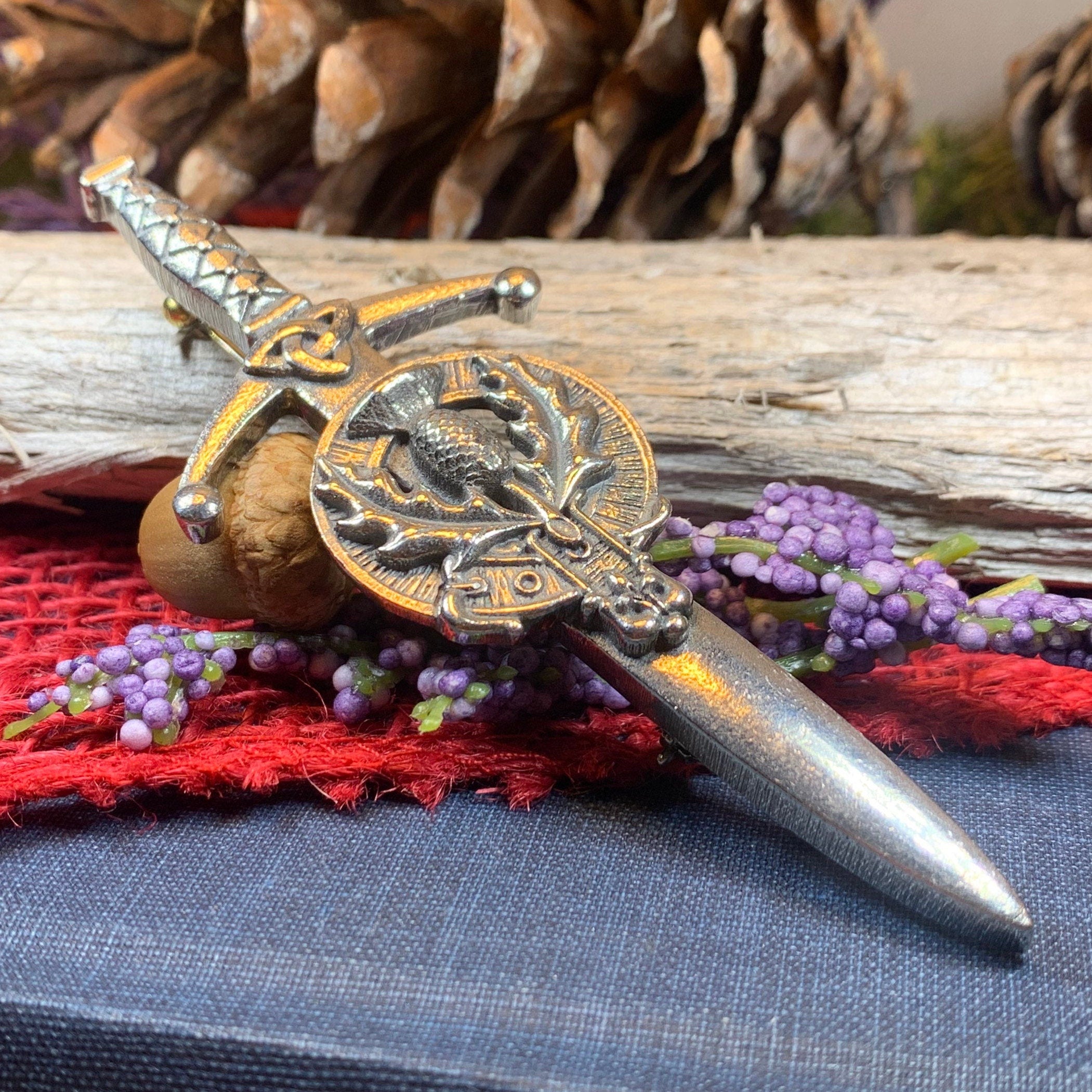 Lomond Thistle Kilt Pin - Handmade in Scotland – Celtic Crystal