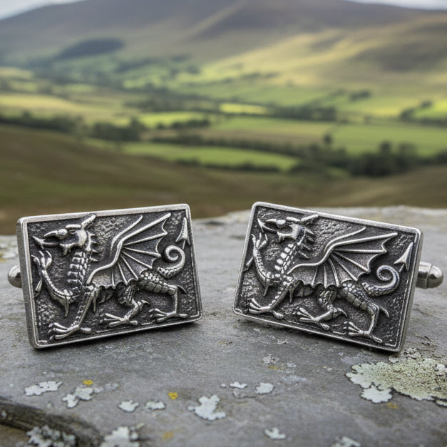 Welsh Dragon Cuff Links, Dragon Jewelry, Animal Jewelry, Wales Jewelry, Celtic Jewelry, Welsh Groom Gift, Best Man Gift, Anniversary Gift