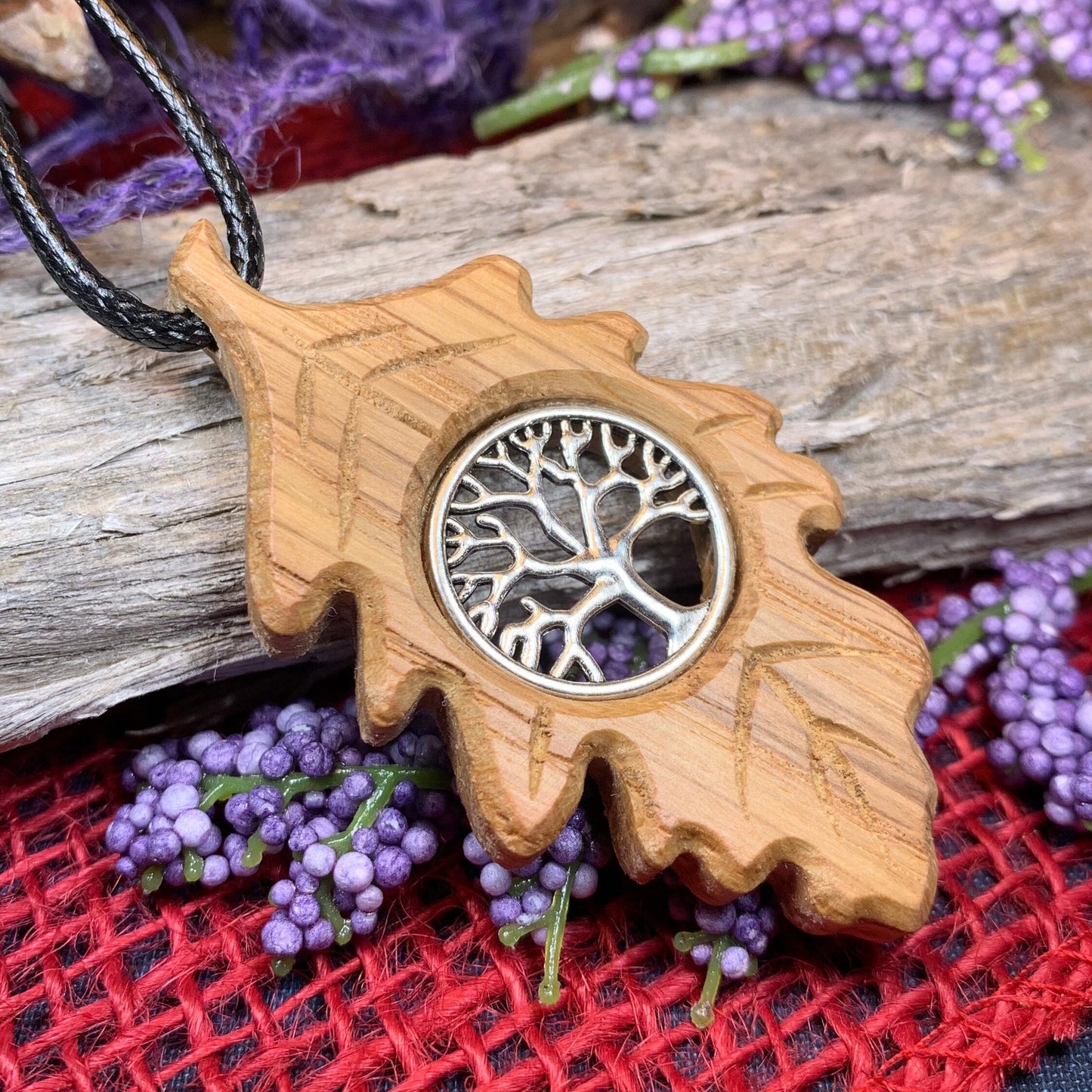 Tree of Life Necklace, Celtic Oak Leaf Necklace, Irish Jewelry, Norse Jewelry, Scotland Jewelry, Anniversary Gift, Boho Jewelry, Wife Gift