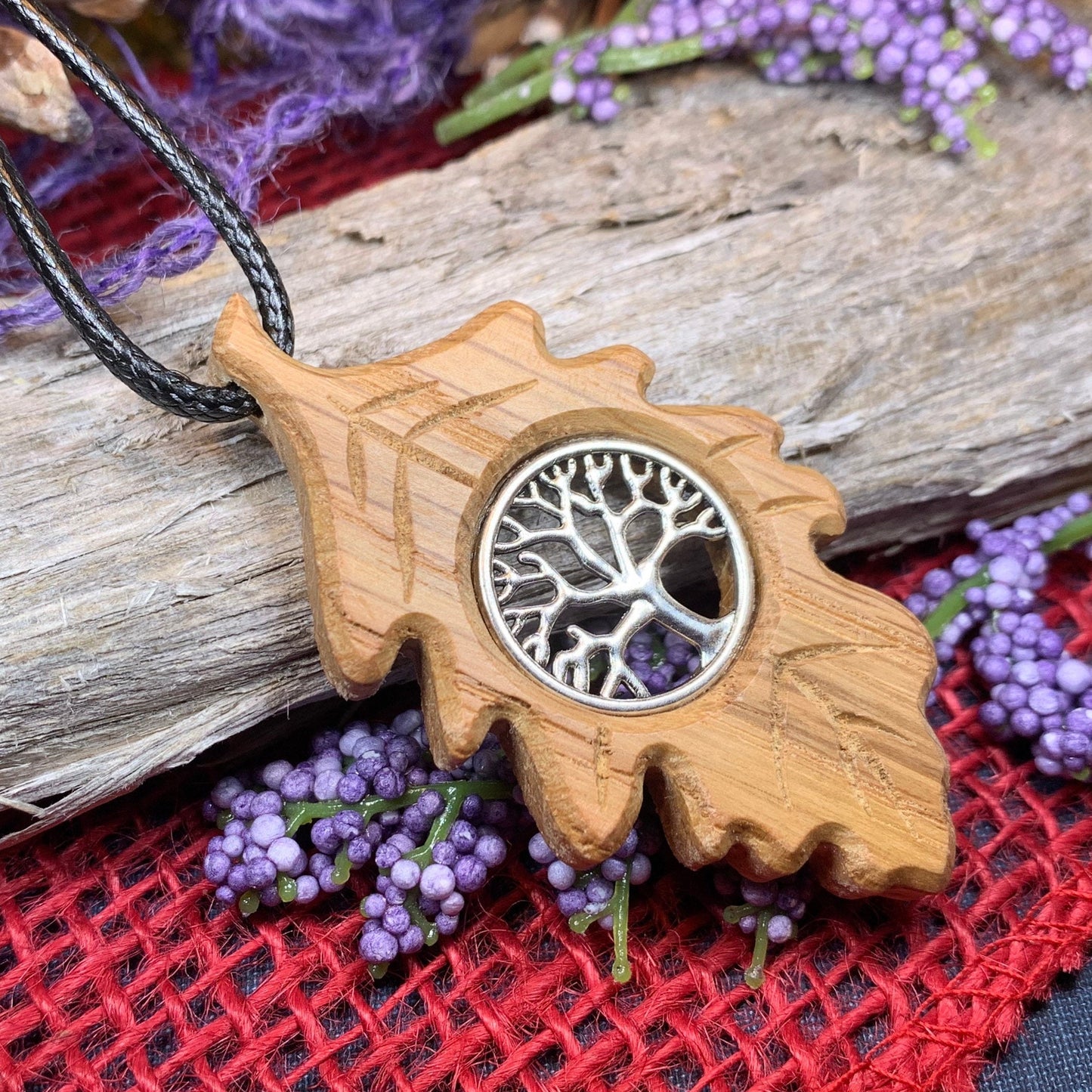 Tree of Life Necklace, Celtic Oak Leaf Necklace, Irish Jewelry, Norse Jewelry, Scotland Jewelry, Anniversary Gift, Boho Jewelry, Wife Gift