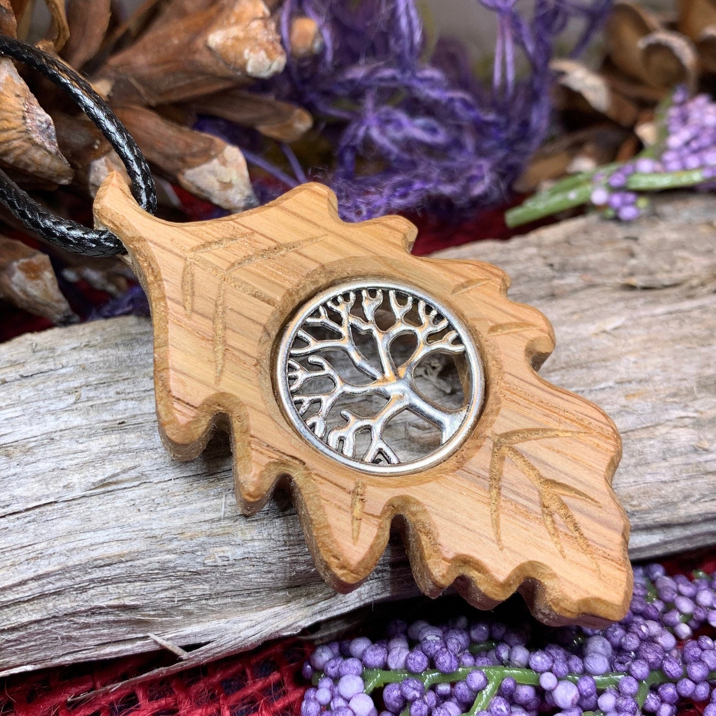 Tree of Life Necklace, Celtic Oak Leaf Necklace, Irish Jewelry, Norse Jewelry, Scotland Jewelry, Anniversary Gift, Boho Jewelry, Wife Gift
