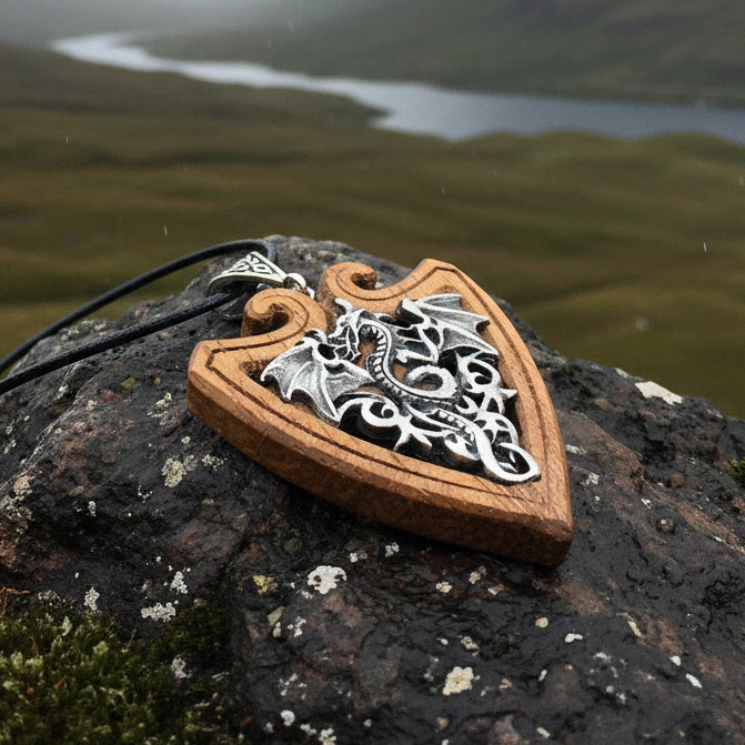 Dragon Necklace, Celtic Necklace, Irish Jewelry, Norse Jewelry, Scotland Jewelry, Anniversary Gift, Boho Jewelry, Fantasy Pendant