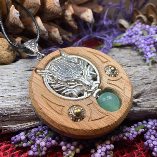 Wolf Necklace, Celtic Necklace, Irish Jewelry, Norse Jewelry, Scotland Jewelry, Anniversary Gift, Boho Jewelry, Fantasy Jewelry, Viking Gift