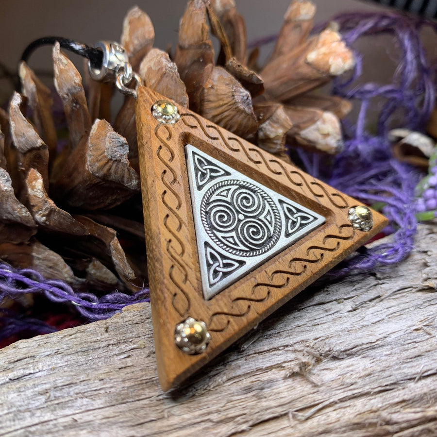 Triple Spiral Necklace, Celtic Necklace, Irish Jewelry, Norse Jewelry, Scotland Jewelry, Anniversary Gift, Boho Jewelry, Mom Gift, Wife Gift