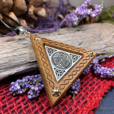 Load image into Gallery viewer, Triple Spiral Necklace, Celtic Necklace, Irish Jewelry, Norse Jewelry, Scotland Jewelry, Anniversary Gift, Boho Jewelry, Mom Gift, Wife Gift
